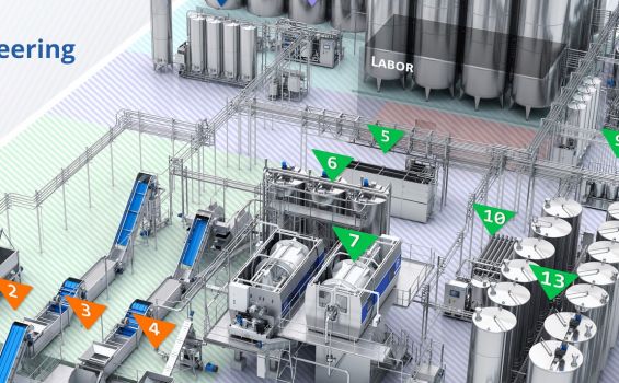 Komplette technologische Linien zur Herstellung von Säften, Saftkonzentraten und Fruchtpüree